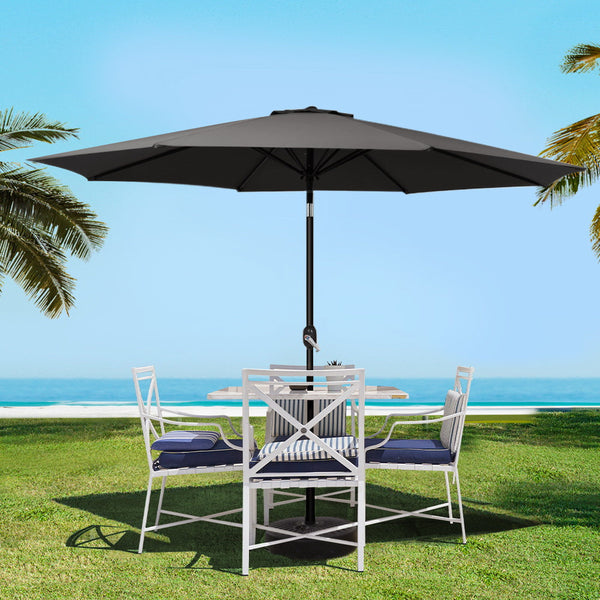 Patio Umbrellas Instahut Outdoor Umbrella 3M Umbrellas Garden Beach Tilt Sun Patio Deck Pole Uv