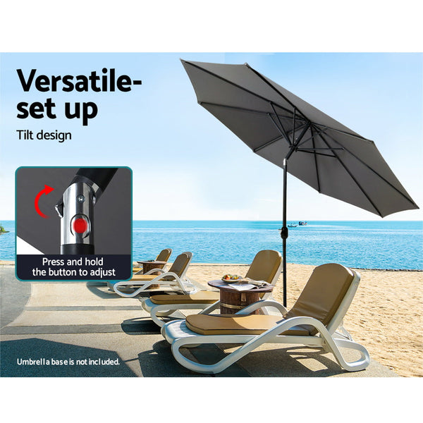 Patio Umbrellas Instahut Outdoor Umbrella 3M Umbrellas Garden Beach Tilt Sun Patio Deck Shelter