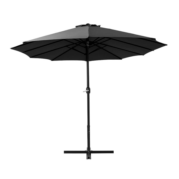 Patio Umbrellas Instahut Outdoor Umbrella Twin Umbrellas Beach Garden Stand Base Sun Shade 4.57M