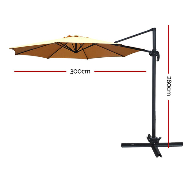 Patio Umbrellas Instahut Roma Outdoor Umbrella Beige