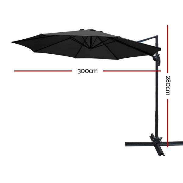 Patio Umbrellas Instahut Roma Outdoor Umbrella Black