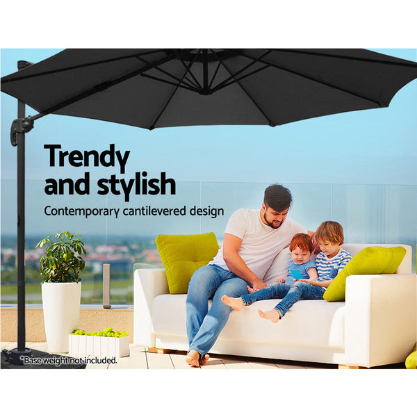 Patio Umbrellas Instahut Roma Outdoor Umbrella Black