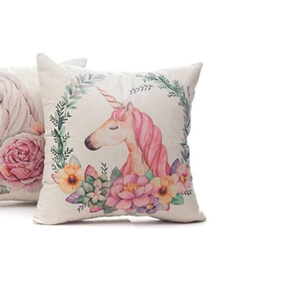 Cushions & Decorative Pillows Unicorn Throw Pillow Case Cushion Cover Decor Cotton Linen 18 X