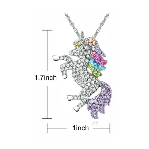 Necklaces & Pendants Necklaces Unicorn Silver Tone Little Princess Rainbow Pendant Girl Ladies Fashion