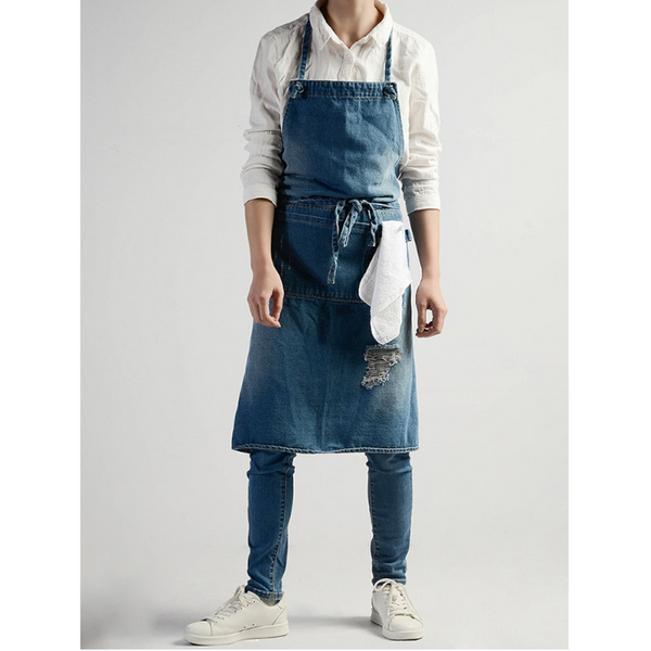 Aprons Unisex Multifunctional Adjustable Cotton Denim Crafting Kitchen Apron