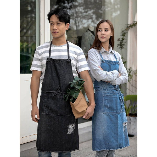 Aprons Unisex Multifunctional Adjustable Cotton Denim Crafting Kitchen Apron