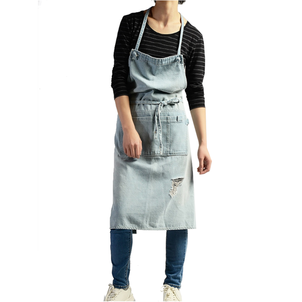 Aprons Unisex Multifunctional Adjustable Cotton Denim Crafting Kitchen Apron