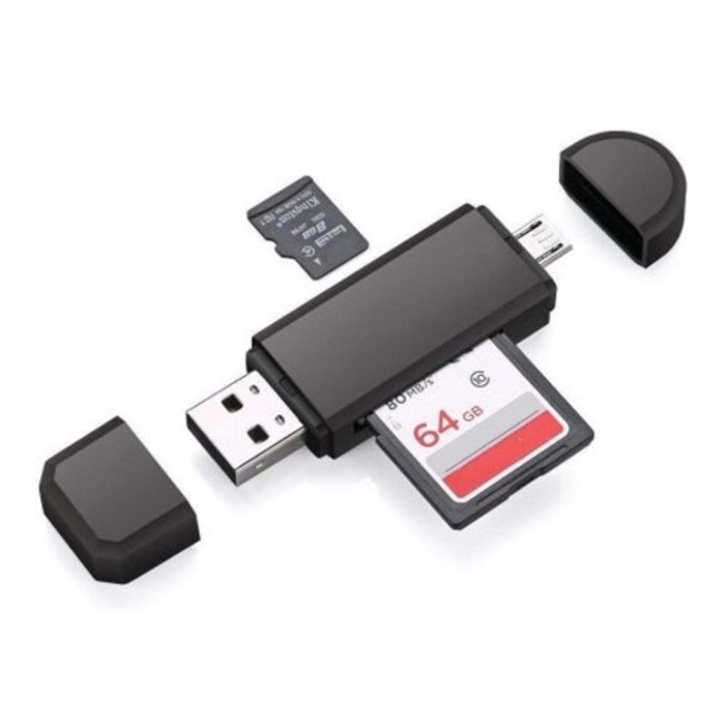 Memory Card Readers & Adapters Universal Micro Usb Multifunction Card Reader 2 In 1 2.0 Connectors Sd Tf Jet Black