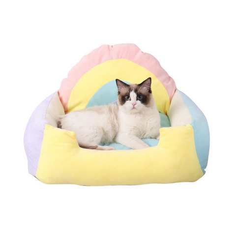 Pet Beds Universal Colourful Warm Dog Cat Bed Removable Cushion