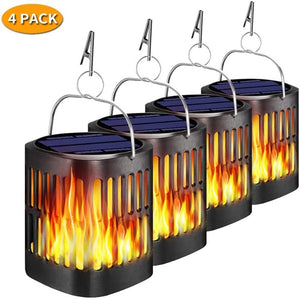 Decorative Lighting Upgraded Solar Lanterns Outdoor Hanging Ollivage Dancing Flame Torch Lights Powered Umbrella Night 4 Pack