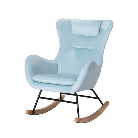 Chairs Artiss Rocking Chair Velvet Armchair Feeding Blue