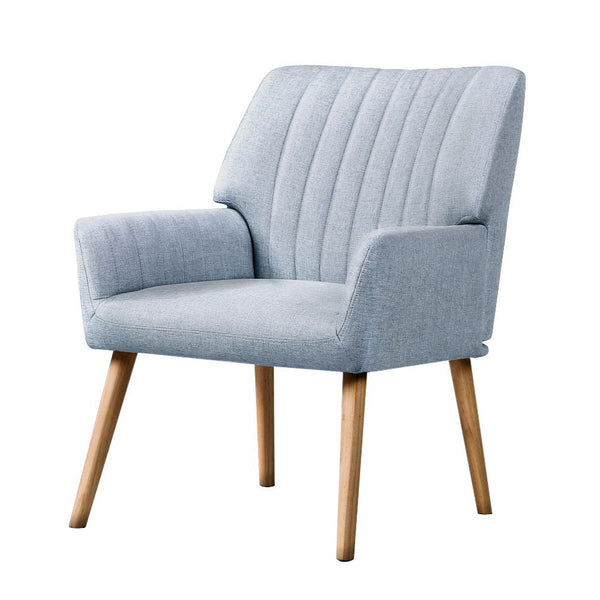 Sofas, Armchairs & Couches Artiss Armchair Lounge Chair Armchairs Accent Fabric Blue Grey