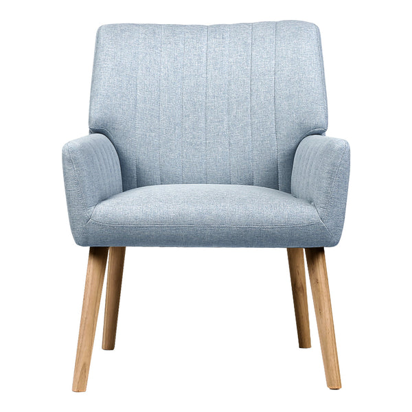 Sofas, Armchairs & Couches Artiss Armchair Lounge Chair Armchairs Accent Fabric Blue Grey