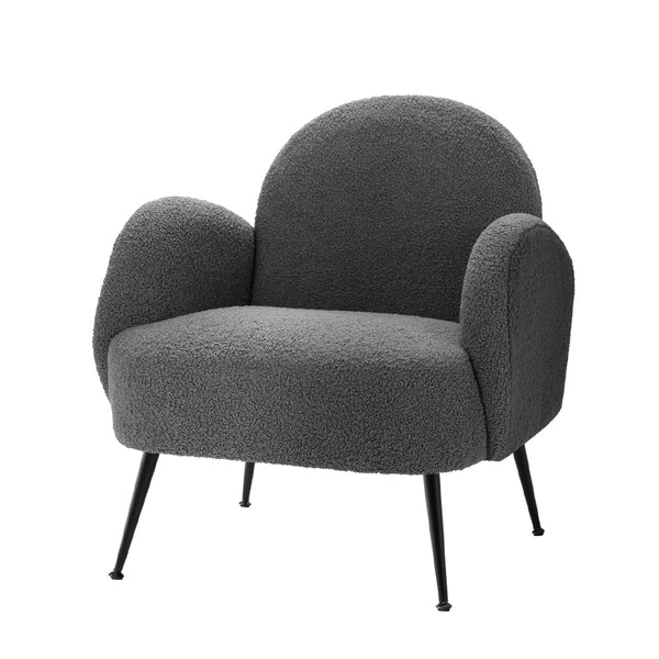 Sofas, Armchairs & Couches Artiss Armchair Lounge Chair Armchairs Accent Chairs Sherpa Boucle Charcoal