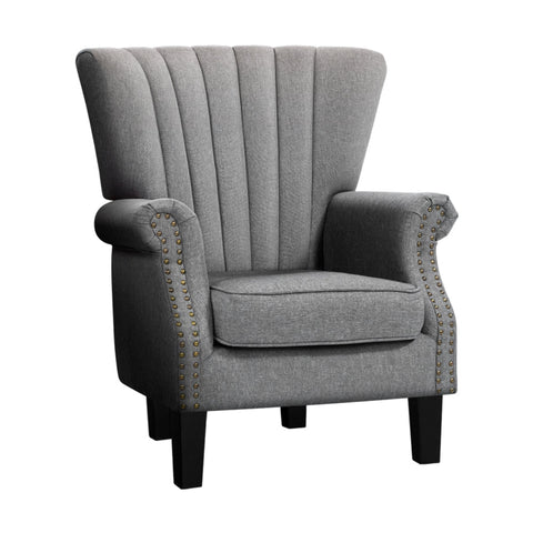 Sofas, Armchairs & Couches Artiss Upholstered Fabric Armchair Accent Tub Chairs Modern Seat Sofa Lounge Grey