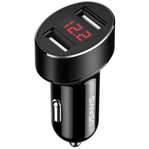 Chargers & Cradles Cc045 Dual Usb Intelligent Digital Display 2.1A Car Charger Black