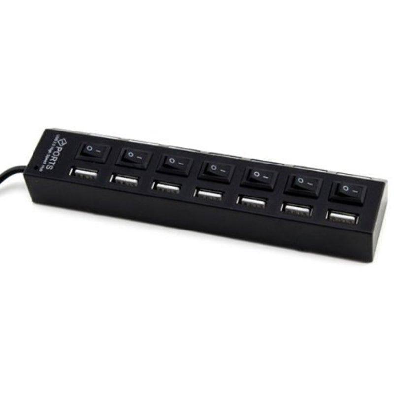 USB Cables, Hubs & Adapters Usb 2.0 7 Ports Hub With Switch Black