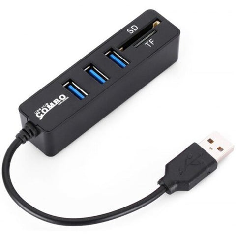 USB Cables, Hubs & Adapters Usb 2.0 Hub Splitter Combo Card Reader Black