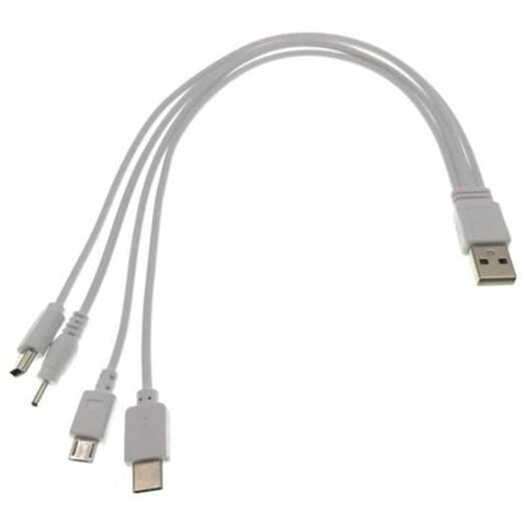 Usb 3.1 Type C / Micro Mini Dc 2.0Mm To Charging Cable For Laptop Tablet Mobile Phone White