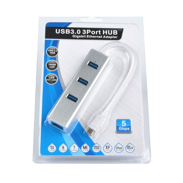 USB Cables, Hubs & Adapters Usb C Hub Ethernet 4 In 1 Adapter Rj45 Port 3 3.0 Ports For Windows 8 / 7 Vista32 64Bitxp 2003 2000 Mac Osxlinux Black