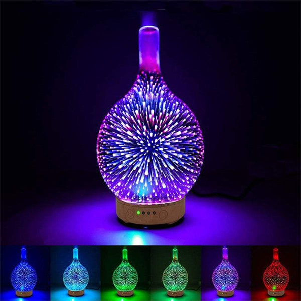 Humidifiers Usb Firework Ultrasonic Aroma Aromatherapy Diffuser 3D Light