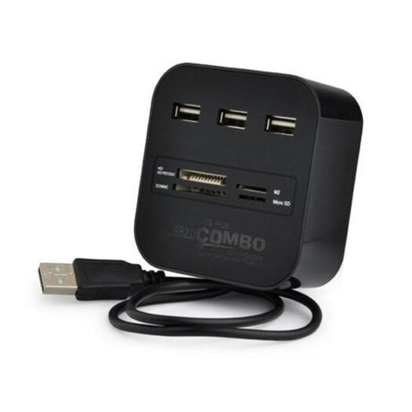 USB Cables, Hubs & Adapters Usb Hub All In One Multi Card Reader With 3 Ports For Tf / Sd Mmc M2 Ms Black