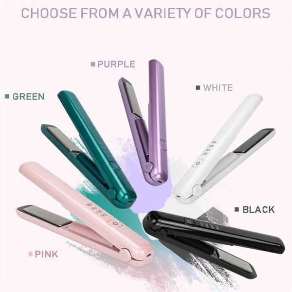 Rollers & Curlers Usb Rechargeable Portable Mini Wireless Curling Iron Hair Straightener Dual Purpose