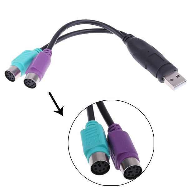 USB Cables, Hubs & Adapters Usb To Dual Ps2 Cable Male Female Adapter Converter Extension Cord For Keyboard Mouse Scanning Gun Wire