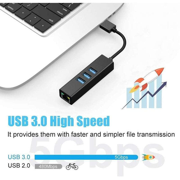 USB Cables, Hubs & Adapters Network Hubs Switches Usb To Ethernet Adapter 3 Port 3.0 Gigabit Converter Lan Wired For Ultrabooks Notebooks Tablets And