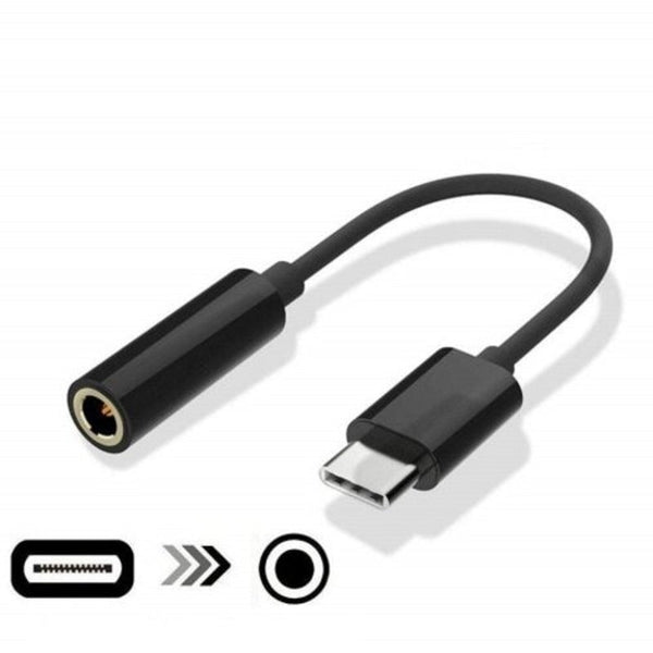 Usb Type C To 3.5Mm Stereo Audio Headphone Adapter Cable 3Pcs Black
