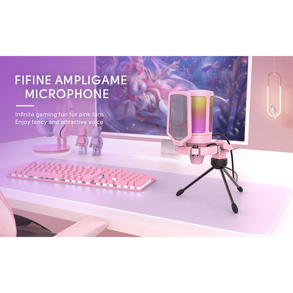 Microphones Usb Gaming Pc Microphone Streaming Podcasts Desktop Condenser Pink