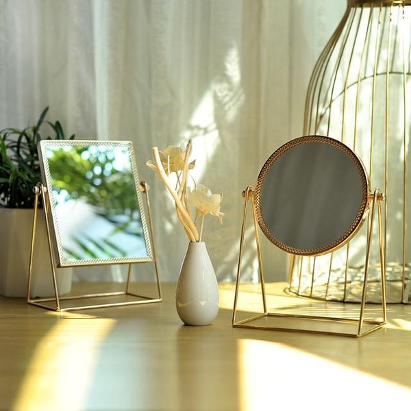 Makeup Mirrors Golden Makeup Mirror Home Decor Desktop Table