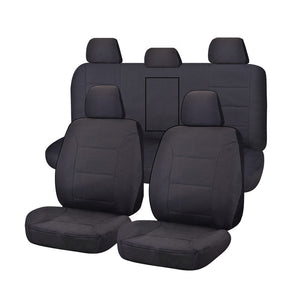 Seat Covers For Mitsubishi Triton Fr Mq Series 01/2015 On Dual Cab Utility Charcoal All Terrain