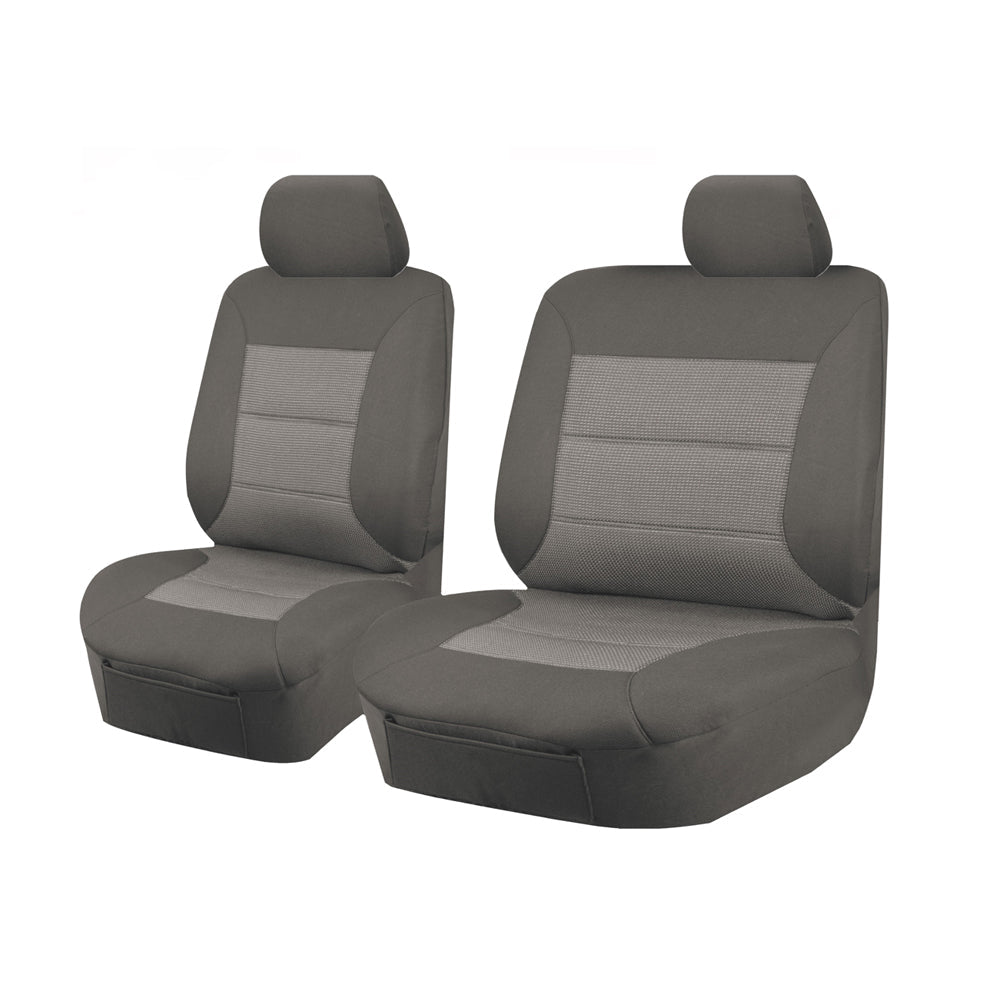 Seat Covers For Toyota Landcruiser 70 Series Vdj 05/2007 On Single Dual Cab Front Bucket + _ Bench Grey Premium