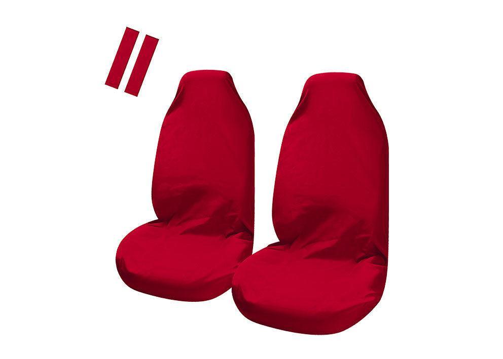 Seat Covers Universal Pulse Throwover Front Bonus Belt Buddies | Red