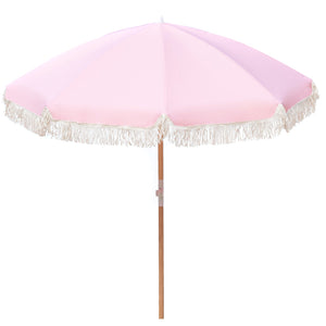 Beach Umbrellas Havana Outdoors Beach Umbrella Portable 2 Metre Fringed Garden Sun Shade Shelter Dusty Rose