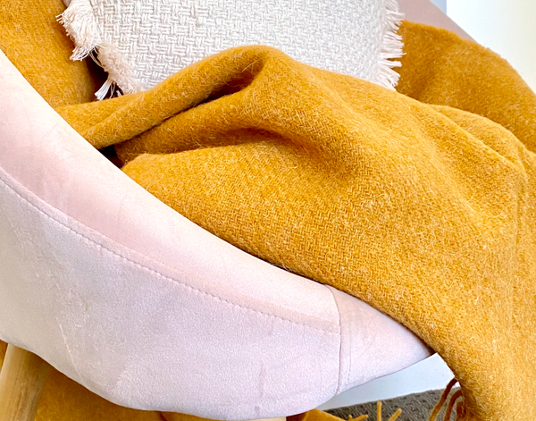 Throws & Afghans Brighton Throw 100% Nz Wool Mustard