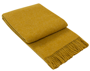 Throws & Afghans Brighton Throw 100% Nz Wool Mustard