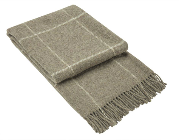 Throws & Afghans Brighton Throw 100% Nz Wool Beige Striped