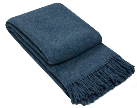 Throws & Afghans Brighton Throw 100% Nz Wool Navy