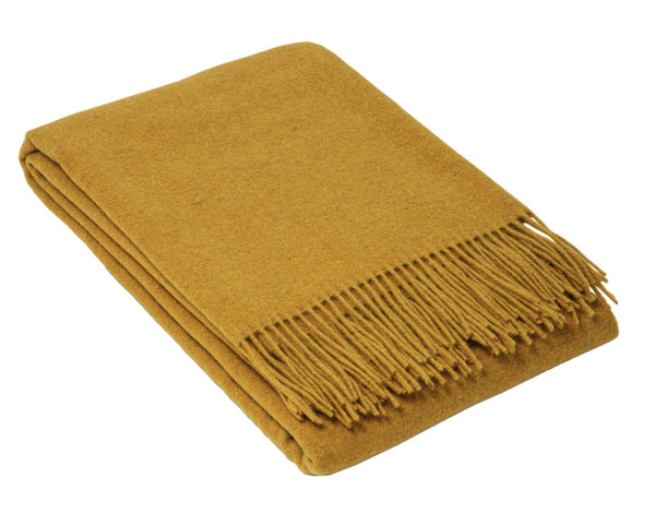 Throws & Afghans Oxford Throw Merino Wool Blend Mustard