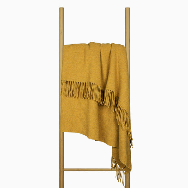 Throws & Afghans Oxford Throw Merino Wool Blend Mustard