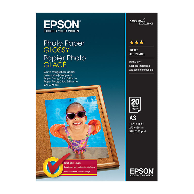 Printer Photo Paper Epson Premium Quality C13s042536 Yielding Approximately 20 Sheets Compatible.