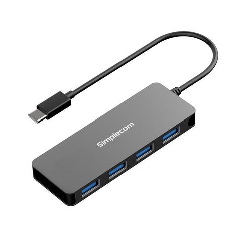 USB Cables, Hubs & Adapters Simplecom Ch320 Ultra Slim Aluminium Usb 3.1 Type To 4 Port 3.0 Hub Black Usmb Mb Uch 40