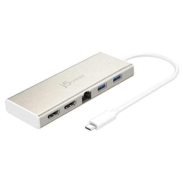 USB Cables, Hubs & Adapters J5create Jcd381 Usb C Dual Hdmi 2K/4K Mini Dock To X Hdmi, Gigabit Ethernet Rj 45, 3.0, Pd2.0