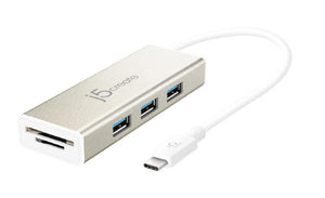 USB Cables, Hubs & Adapters J5create Jch347 Usb C 3 Port Usb A Hub With Sd &Amp Micro Card Reader