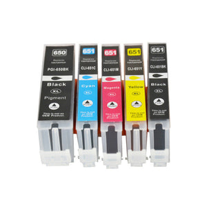 Ink Cartridges Compatible Pgi 650Xl Cli 651Xl Inkjet Set Cartridges [Boxed Set]