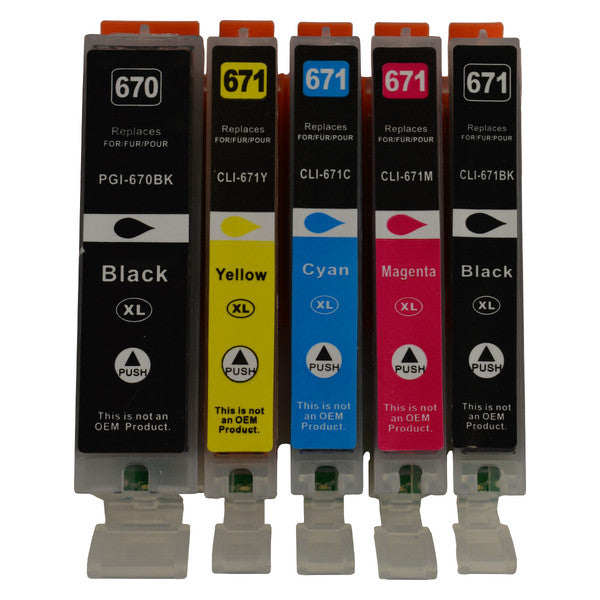 Ink Cartridges Compatible Pgi 670Xl Cli 671Xl Inkjet Set 5 Cartridges