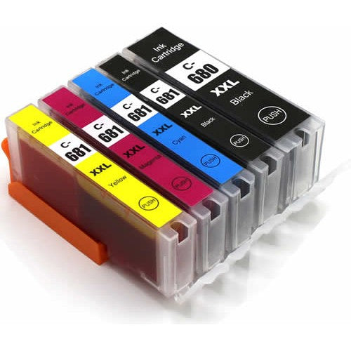 Ink Cartridges Compatible Pgi 680Xxl Cli 681Xxcl Inkjet Set 5 Cartridges [Boxed Set]