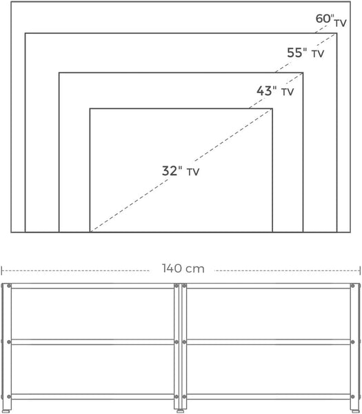 TV Stands & Entertainment Units Tv Stand For 60 Inch With Industrial Style Steel Frame Rustic Brown And Black